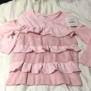 Gymboree 3t pale pink ruffled shimmer t NWT